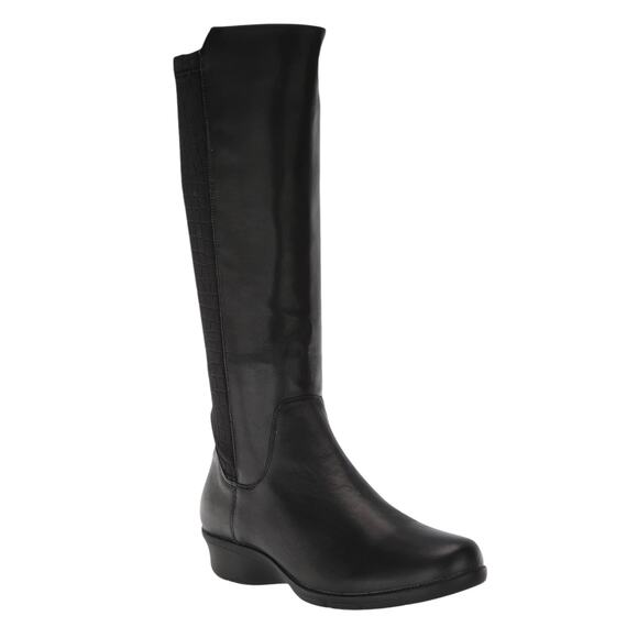 Propet Women's West Leather Knee High Riding Boots Black Size 6 1/2 - Picture 1 of 5